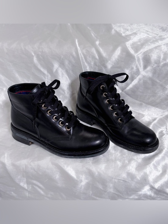 CHANEL Shoes - CHANEL Black Leather Lace-Up Ankle Boots